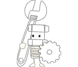 Stickserie - Ritter Schraube Doodle 6